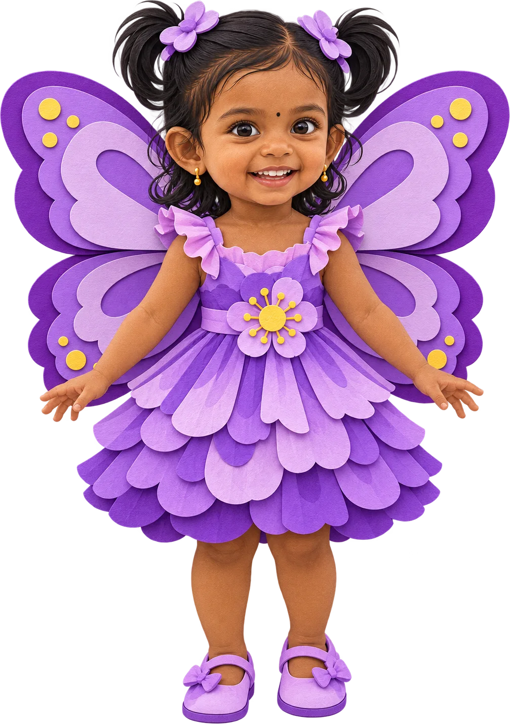 Taneira with paper butterfly wings